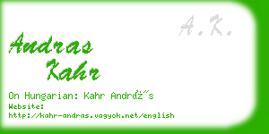 andras kahr business card